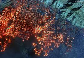 Satellite images show wildfires burning in Southern California – NBC Los Angeles
