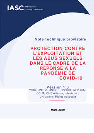We are all in this together. Document Iasc Interim Technical Note Protection From Sexual Exploitation And Abuse Psea During Covid 19 Response V1 0 French