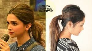 Press alt + / to open this menu. Messy Ponytail Hairstyle For Medium To Long Hair Inspired By Deepika Padukone Youtube Messy Ponytail Hairstyles Deepika Hairstyles Ponytail Hairstyles