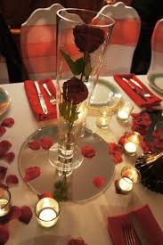 Use these console table decor ideas to style the perfect arrangement in your home. Conical Vase Red Roses Mirror Plate Tea Lights And Scatter Rose Petals Wedding Centre Silver Wedding Decorations Anniversary Party Decorations Wedding Table