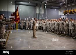 Col. Andrew G. Shorter, the Marine Air Group 14 Commanding Officer  addresses Marine Wing Support Squadron 271 at their headquarters aboard  Marine Corps Air Station Cherry Point Thursday, for the first time
