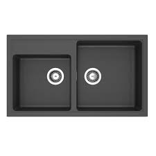 Sink overflow ring kitchen bathroom basin plug hole mesh hollow ring replace hw. Sergio Granite Double Sink With Tap Ledge Black Granite Kitchen Sink The Bathroom Shop