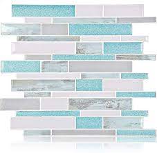 Amazon Com Homeymosaic Peel And Stick Backsplash Tile 3d Wall Silica Gel Vinyl Tiles For Home Decor St Vinyl Tile Backsplash Blue Tile Backsplash Vinyl Tiles