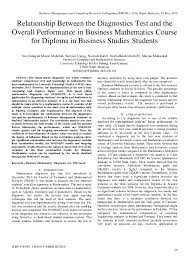 Students may opt to study an additional sciences, individuals and societies, or languages course, instead of a course in. Pdf Relationship Between The Diagnostics Test And The Overall Performance In Business Mathematics Course For Diploma In Business Studies Students Bmcrc Uitm Raub Academia Edu