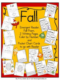 Fall Emergent Reader With Pocket Chart Cards And Poem Kindergarten