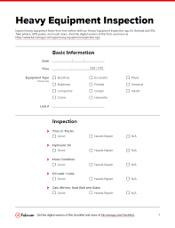 Often, the hiring of maintenance personnel is delegated to the maintenance supervisor or service manager, but the community manager is ultimately responsible for employee performance. Construction Equipment Inspection Checklist Checklist