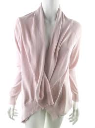 Details About Monrow Womens Usa Size S Sweater Cardigan Embroidery Cotton 100 Powder Pink
