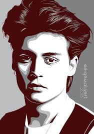Johnny Deep Vector Portrait Vector Portrait Illustration Portrait Art