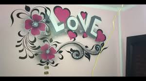 تعلم رسم ورده في غرفة النوم وكلمة Love استنسل جميل جدا Youtube