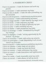 Via Me Me Creed Warrior Quotes Knowledge And Wisdom