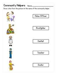 Community Helpers Matching Worksheet Community Helpers Community Helpers Matching Matching Worksheets