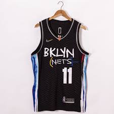His jersey number is 11. Kyrie Irving 11 Brooklyn Nets 2021 City Edition Black Jersey