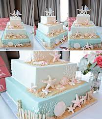 50 Beach Wedding Cakes For Your Vows By The Sea Beach Theme Wedding Cakes Themed Wedding Cakes Beach Theme Wedding