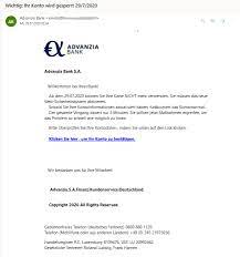 Im jahr 2005 wurde die advanzia bank gegründet und trat im mai 2006 als reine internetbank in den markt ein. Advanzia Phishing I Hr K O Nto W Ird G Es Per Rt Anti Spam Info