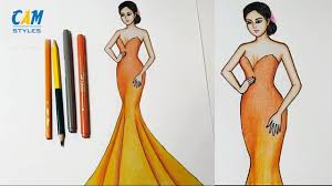 Dress Drawing How To Draw A Dress Design Fashion Illustration Art Dress Drawing Fashion Art Illustration Fashion Illustration