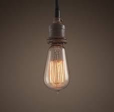 20th C Factory Filament Bare Bulb Single Pendant Lighting Edison Lighting Lighting Industrial Pendant Lights