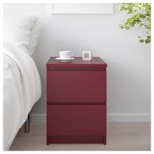 Malm Byra Med 2 Lador Morkrod 40x55 Cm Ikea Red Dresser Malm Ikea Malm