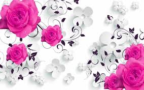 Choose from 370000+ white flowers pictures graphic resources and download in the form of png, eps, ai or psd. 3d Modern Art Photo Wallpaper Mural With Painted Roses And The White Flowers Background 147245325