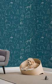 Green Bulldog Sausage Dog Wallpaper Mural Murals Wallpaper Dog Wallpaper Mural Wallpaper Wall Patterns