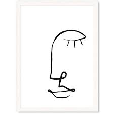 Woman silhouette line drawing abstract face line art print boho wall print terracotta minimal modern wall art woman figure fashion printable. Face Line Drawing Art Print Abstract House