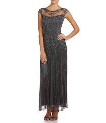 Pisarro Nights Petite Illusion Beaded Gown Dillard S Petite Gowns Petite Formal Dresses Dress For Petite Women