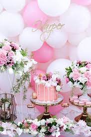 At ballooninspirations.com we know that getting the right balance of colour and proportions helps to form individual decoration elements into a. Pink White Gold Garden Party Kara S Party Ideas Party Decorations Pretty Party Gold Party