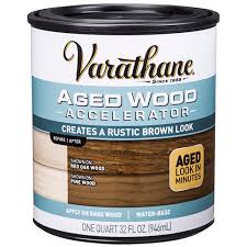 Varathane Aged Wood Accelerator Creates A Aged Look On Bare Or Untreated Wood It Replicates The Aging Process Th Aging Wood Staining Wood Weathered Wood Stain
