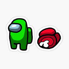 Among Us Green And Red Dead Sticker By Als10806 Redbubble Stickers Red Green