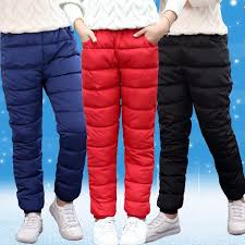 Big Girls Down Pants Casual Solid Color Warm Long Trousers Autumn Winter Children Clothing Cotton Windproof Leggings