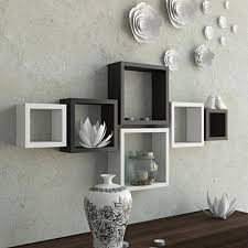 Nicho Decorativo Mdf Kit 6 Unidades Cor Preto Branco Decoracao Preto E Branco Nichos E Prateleiras Prateleira De Parede