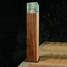 Beacon Illuminated Timber Bollard 132 Overall Height 740mm 132mm Glass Cube 170mm Sq Base Bollard Lighting Residential Lighting Lights