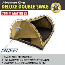 Adventure Kings Kings Big Daddy Deluxe Double Swag Tent With Mattress Brown For Sale Online Ebay Tent Sleeping Bags Camping Hiking Tent