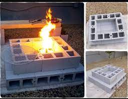 Cinder Block Fire Pit How To Use My Leftover Cinder Blocks Cinder Block Fire Pit Cinder Block Furniture Outdoor Fire Pit