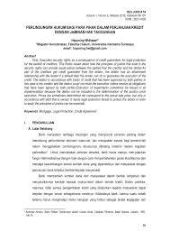 Serangkaian ketentuan hukum, baik yang bersumberkan kepada ketentuan hukum yang tertulis dan ketentuan hukum yang tidak tertulis. Pdf Perlindungan Hukum Bagi Para Pihak Dalam Perjanjian Kredit Dengan Jaminan Hak Taggungan