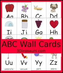 Print at any size right from home! Abc Wall Cards For The Whole Alphabet Free 3 Dinosaurs