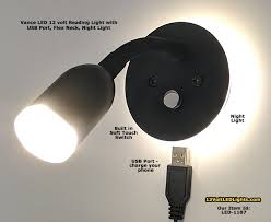 Phone Charging Usb Vance 8102 12 Volt Led Reading Light For Boat Rv 12 Volt Dc Applications With Goose Neck And Night Light Led 1107
