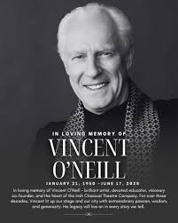 Alleyway joins the WNY community celebrating the life of Vincent O'Neill  this week. As co-founder of our across-the-street neighbor, the Irish  Classical Theatre Company, his contributions to the theatre in Buffalo (and