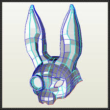 Steampunk Rabbit Mask Papercraft Free Template Download Paper Crafts Cardboard Art Paper Toys