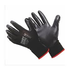 Offers a high resistance to solvents, oil, grease and hydrocarbons. Personal Protective Equipment Ppe Pu Coated Black Nitrile Gloves Work Gloves
