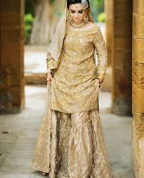 Nikkah Bride In A Gold Jora Pakistani Wedding Outfits Gorgeous Clothes Bridal Outfits