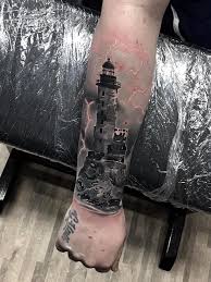 Leuchtturm Lighthouse Tattoo By Vito Vicente Tattoo Studio Hamburg Lighthouse Tattoo Tattoo Studio Tattoos