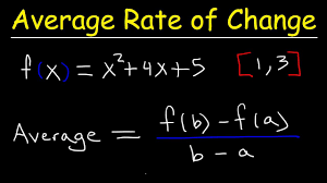In general, an average rate a change function is a process that calculates the the amount of change in one item divided by the corresponding amount of change in another. Average Rate Of Change Of A Function Over An Interval Youtube