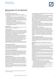 Https Www Deutsche Bank De Pfb Data Docs Ser Agb Bedingungen Sparcard Ag Pdf