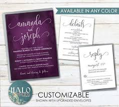 Plum Wedding Invitation Any Color Plum Wedding Invite