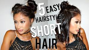 Retro hairstyles wig hairstyles straight hairstyles haircuts mushroom haircut medium hair styles short hair styles pageboy haircut extreme hair. 5 Easy Hairstyles For Short Hair Youtube