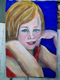 This is a very recent watercolor I just finished, titled “Joanna (who  modeled for me) and Perseus” to the left, holding the head of Medusa over  her shoulder