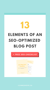 Seo Checklist For Blog Posts Leanne Wong In 2020 Blog Post Checklist Blog Marketing Blog Traffic