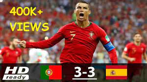 The anthems are underway, portugal's players give theirs some welly. Portugal Vs Spain 3 3 All Goals Highlights Ronaldo Hat Trick Fifa World Cup 2018 Russia Youtube