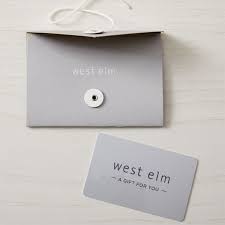 Once a card holder has accrued 500 reward points, they can be turned in for a $25 gift card to restoration hardware. Gift Card West Elm