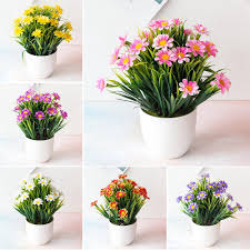 Outdoor artificial flowers in pots. Plastic Outdoor Artificial Flowers Fake Plants In Pot Grass Garden Home Decor Osta Madalate Hindadega Joom E Poes